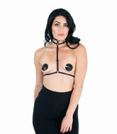 Love In Leather Womens Elastic Neck To Waist Harness - Default Title - Collars and Leads